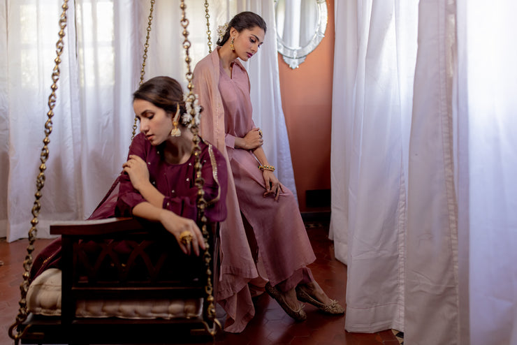 Handwoven Cotton Silk Embroidered Anarkali Set
