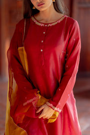Pure Handwoven Chanderi Silk Kurta Set