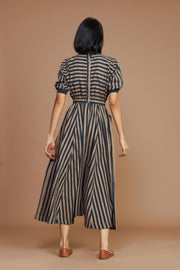 Brown and Charcoal Striped Mati Sphara Jumpsuit
