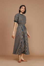 Brown and Charcoal Striped Mati Sphara Jumpsuit