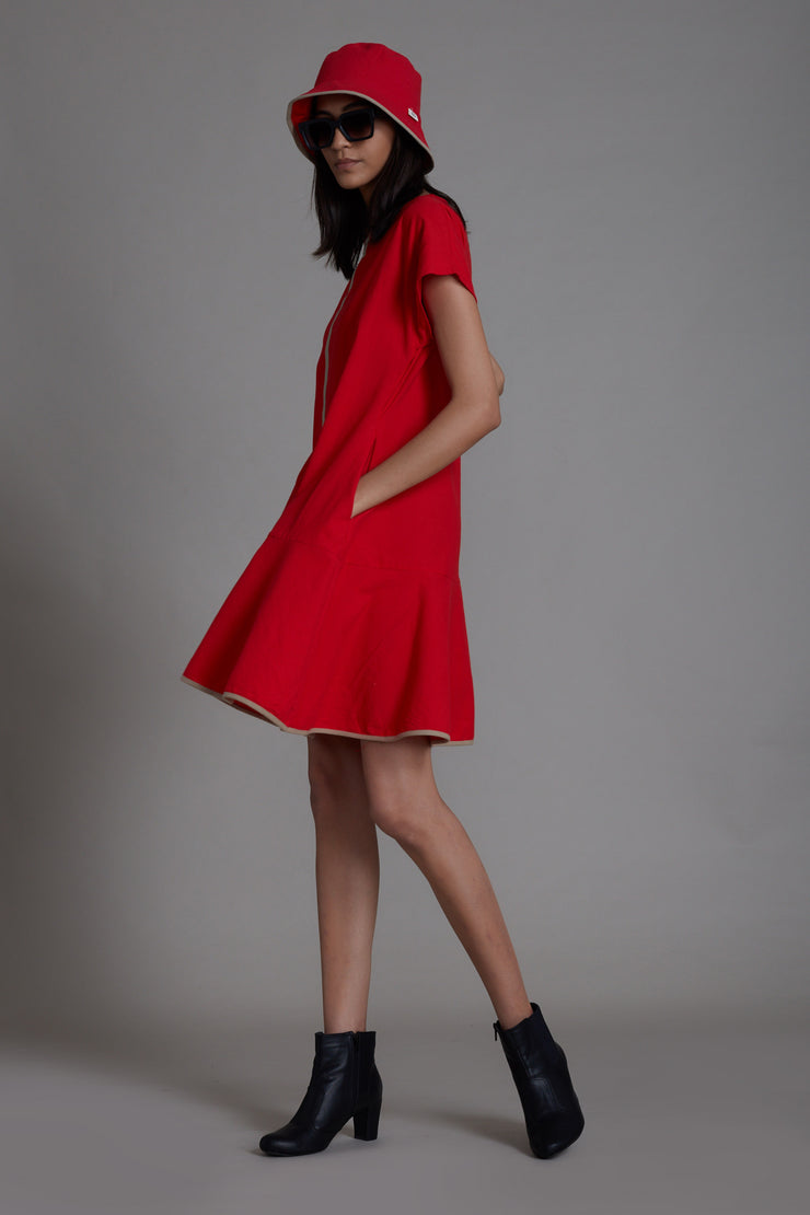 Red A-line Dress