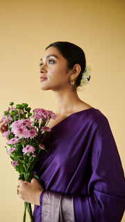 Purple Confluence silk satin  saree