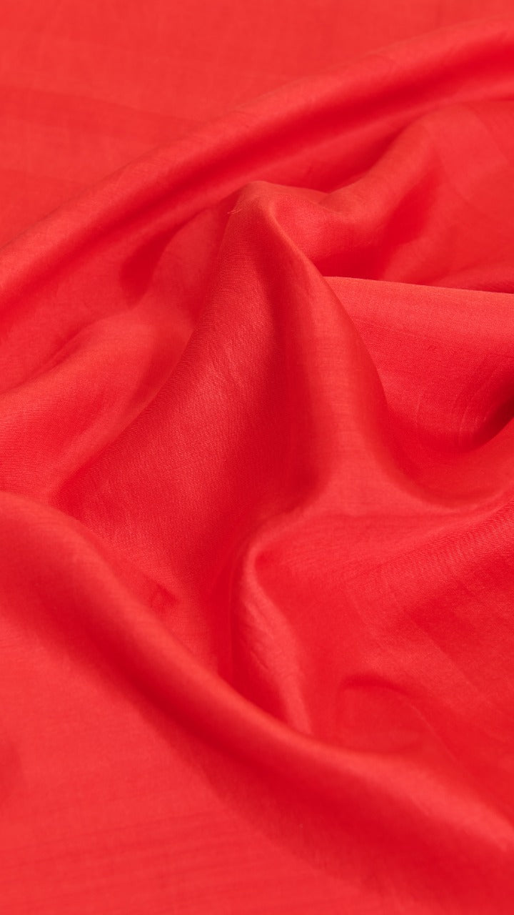 Red silk satin blouse fabric