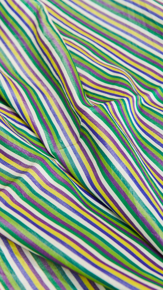 Multi-colour silk satin blouse fabric