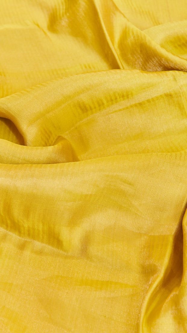Yellow silk zari blouse fabric