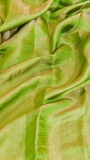 Green silk zari blouse fabric