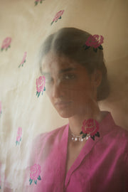Grace Rose Jamdani Silk Saree