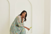 Gratitude Sage-Green Sooti Chanderi Dress