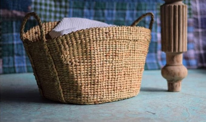 Water Hyacinth Storage Laundry Basket-Story Of India