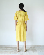 Yellow Elasticated Waist Dress